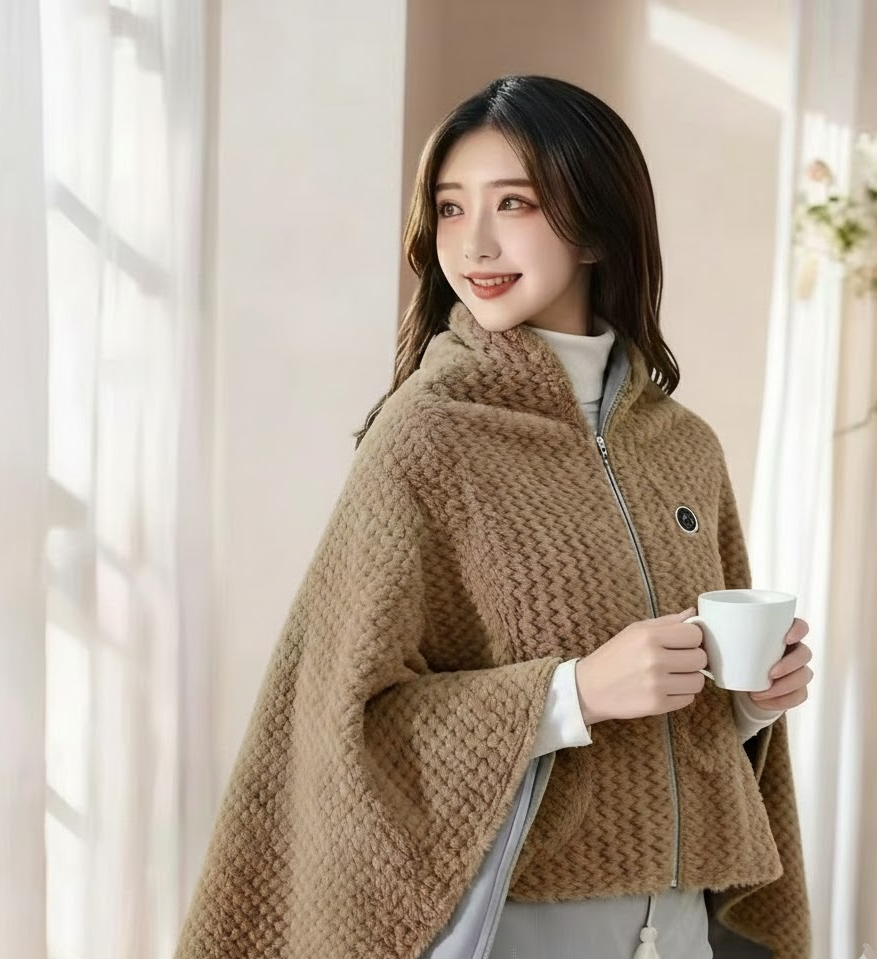 CozyWrap USB Heated Shawl: Instant Warmth for Home and Travel