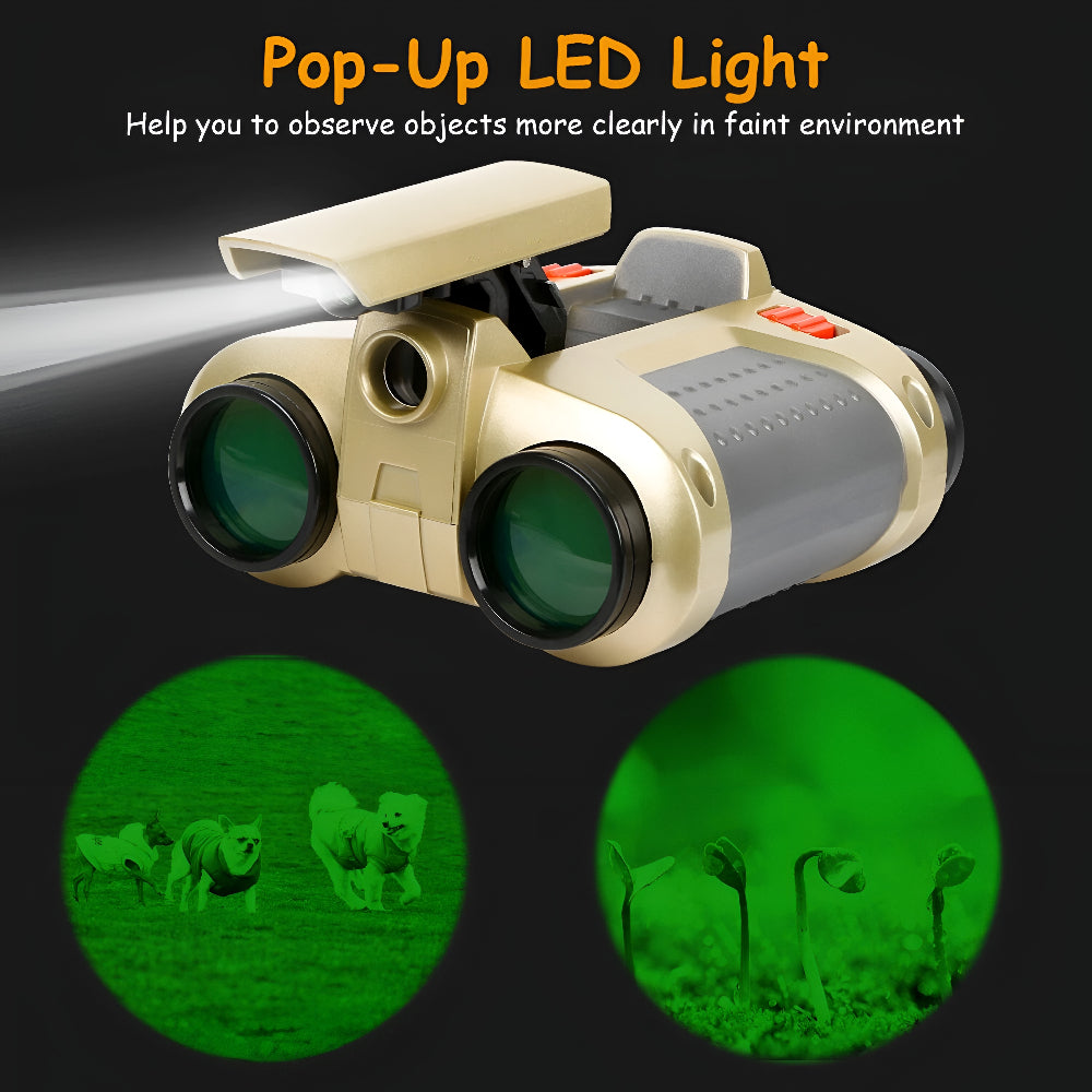 Compact Night Vision Binoculars for Kids with Pop-Up Light – Adventure Gear for Outdoor Exploration