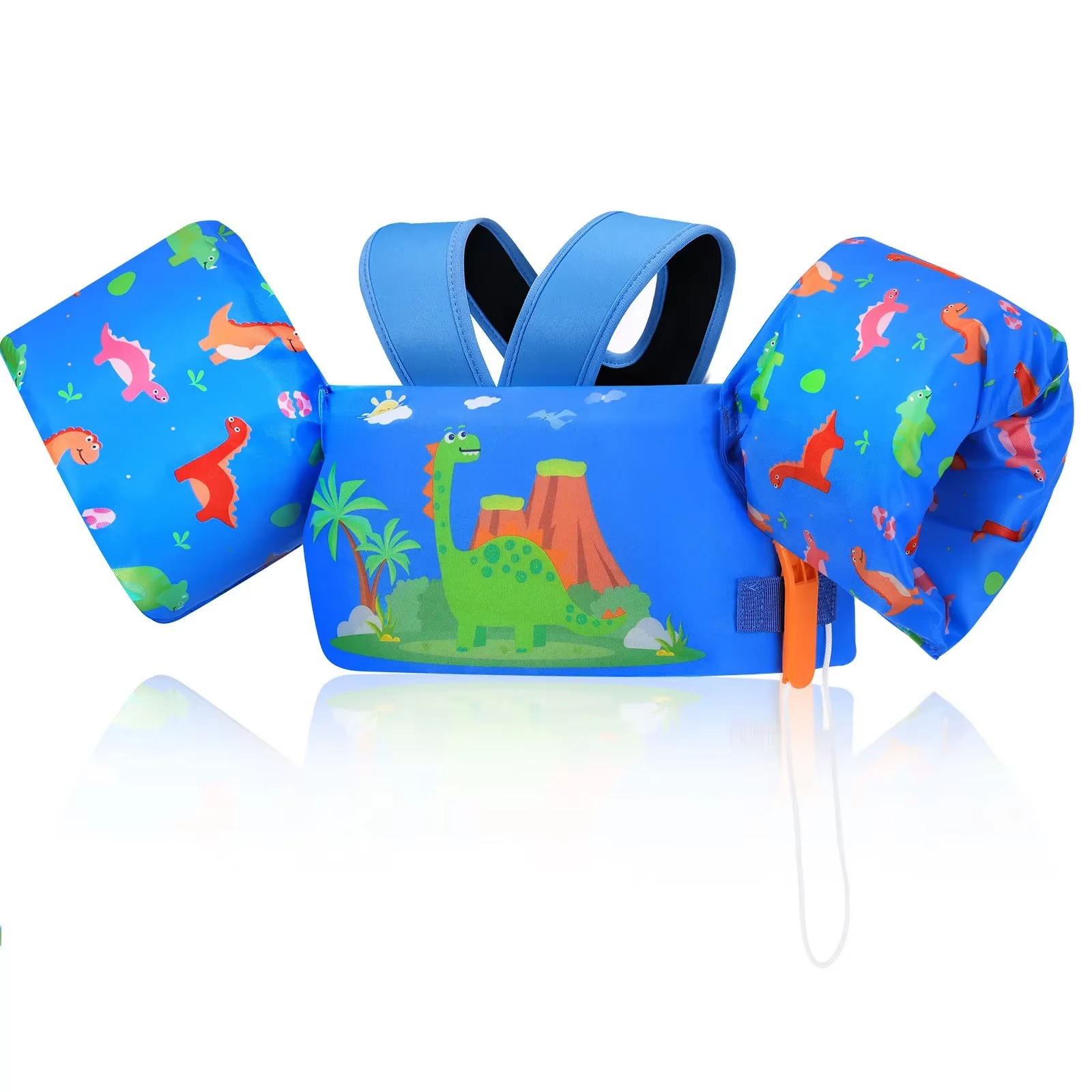 Children's Foam Life Jacket with Arm Floats and Safety Whistle for Swimming and Kayaking