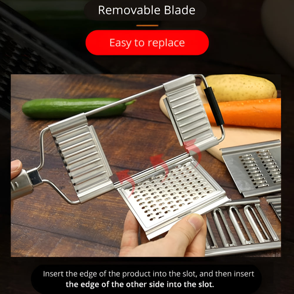 Versatile Stainless Steel Kitchen Vegetable Slicing Set
