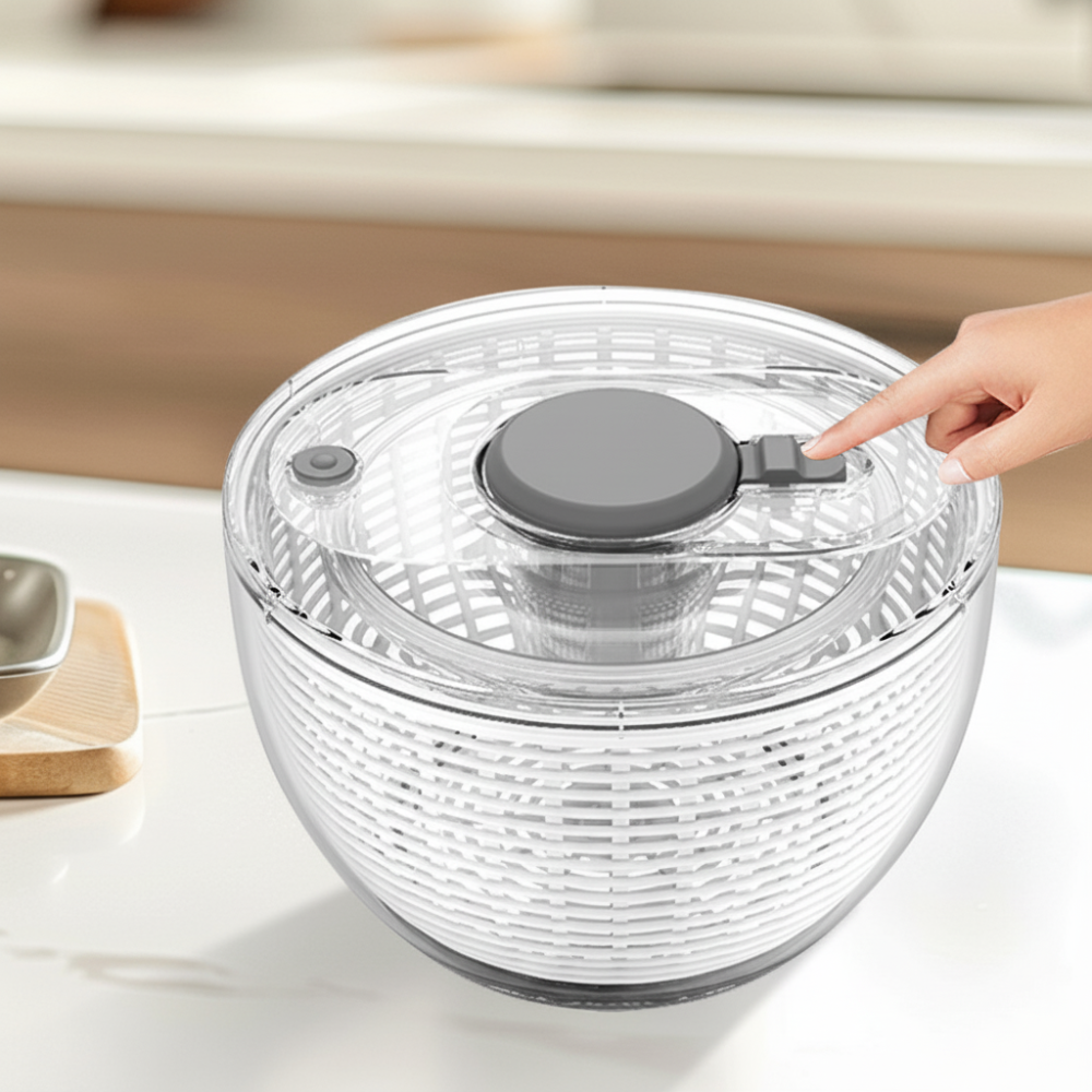 Manual Salad Spinner with Non-Slip Base – Efficient Vegetable Dryer
