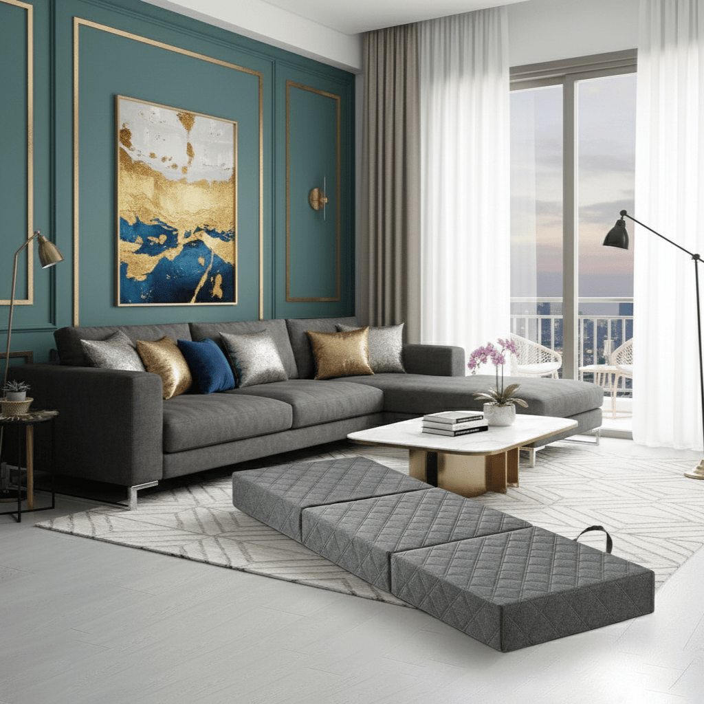 Compact Convertible Mattress for Effortless Hosting