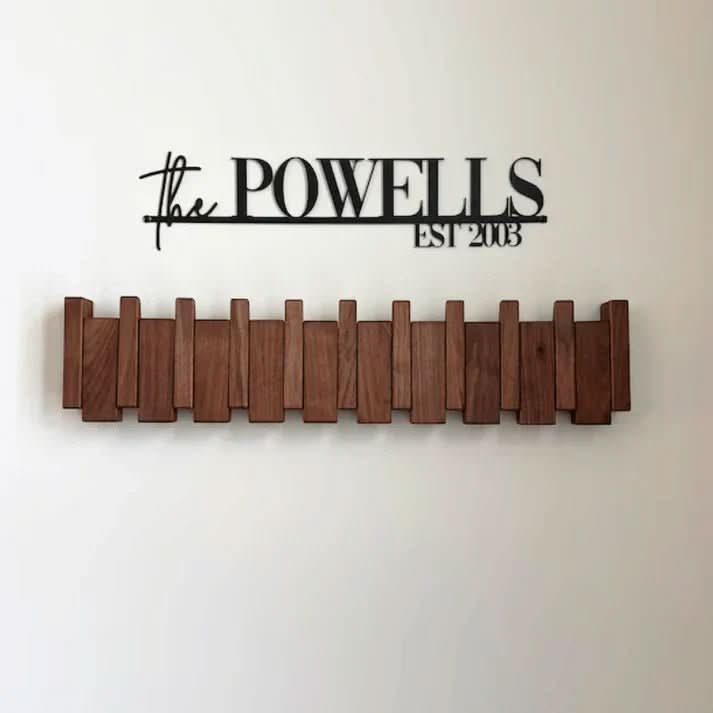 Artisan Wood Wall Coat Organizer in Elegant Piano Style