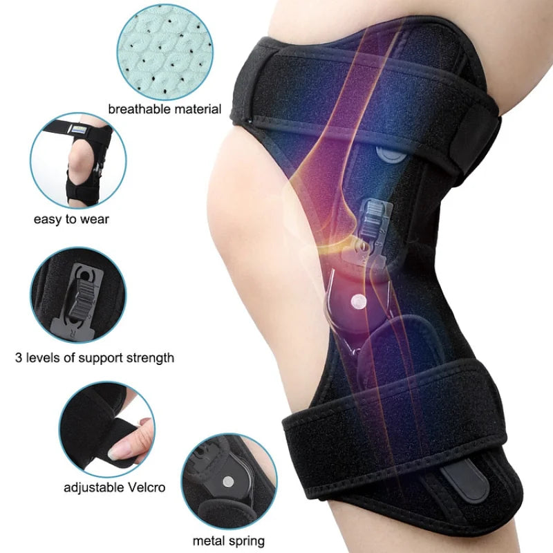 Adjustable Knee Brace with Reinforced Stabilizers for Pain Relief