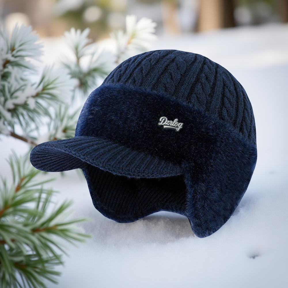 Warm & Stylish Ear Flap Knit Cap for Winter Adventures