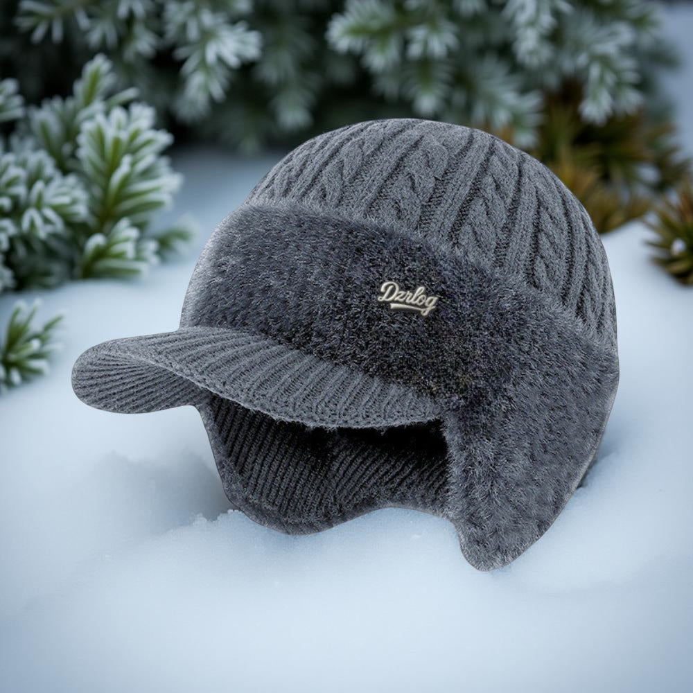 Warm & Stylish Ear Flap Knit Cap for Winter Adventures