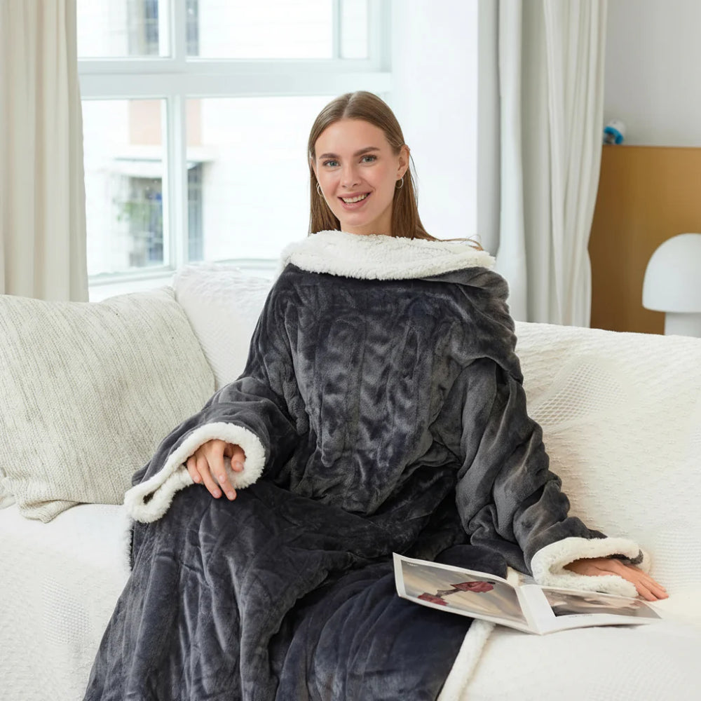 CozyWear Heated Sherpa Fleece Blanket for Ultimate Comfort