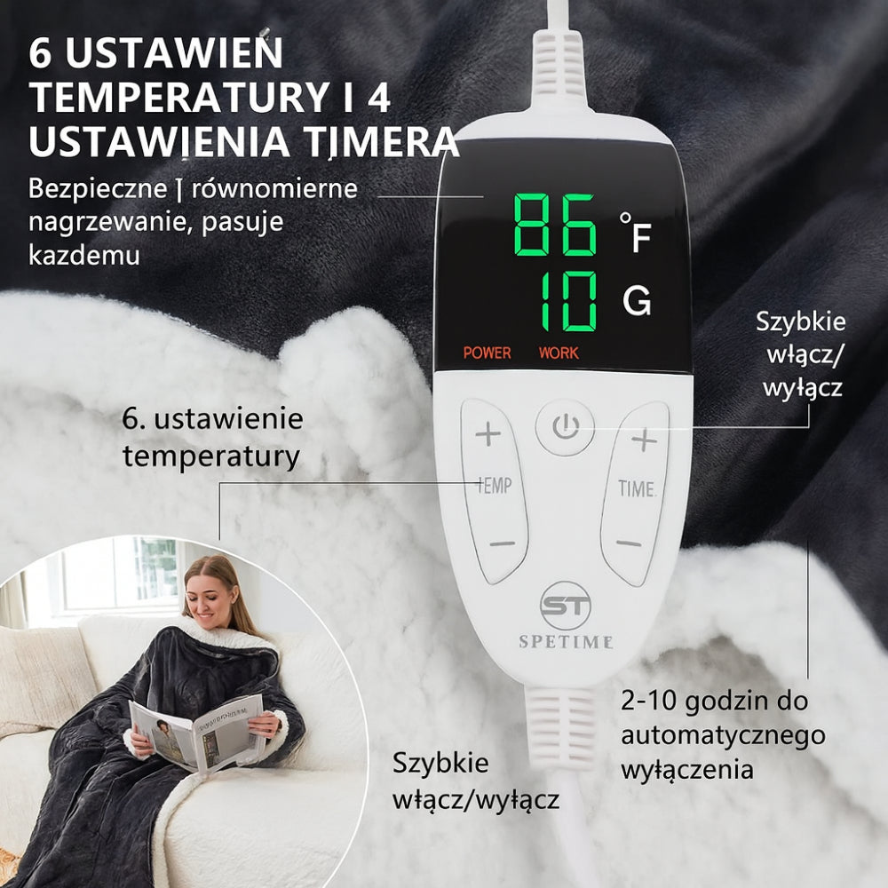 CozyWear Heated Sherpa Fleece Blanket for Ultimate Comfort