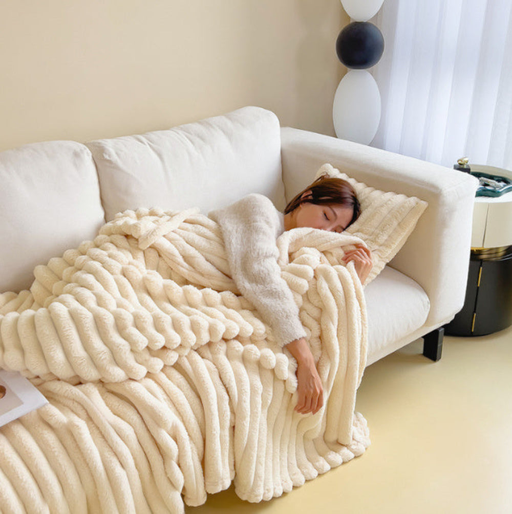 Cozy Plush Blanket for Sofa and Home Relaxation