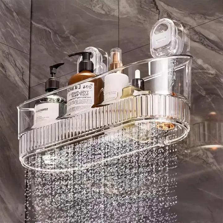 Suction Cup Wall Shelf – Stylish Storage Solution for Kitchen & Bathroom