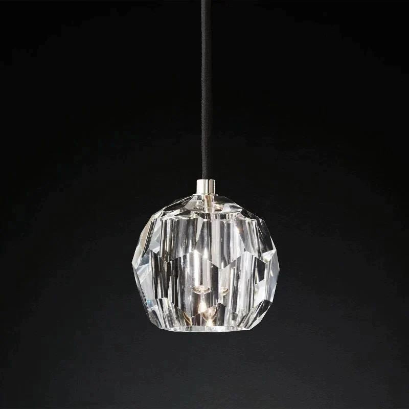 Liora — Handcrafted Crystal and Brass Pendant Light with Adjustable Design