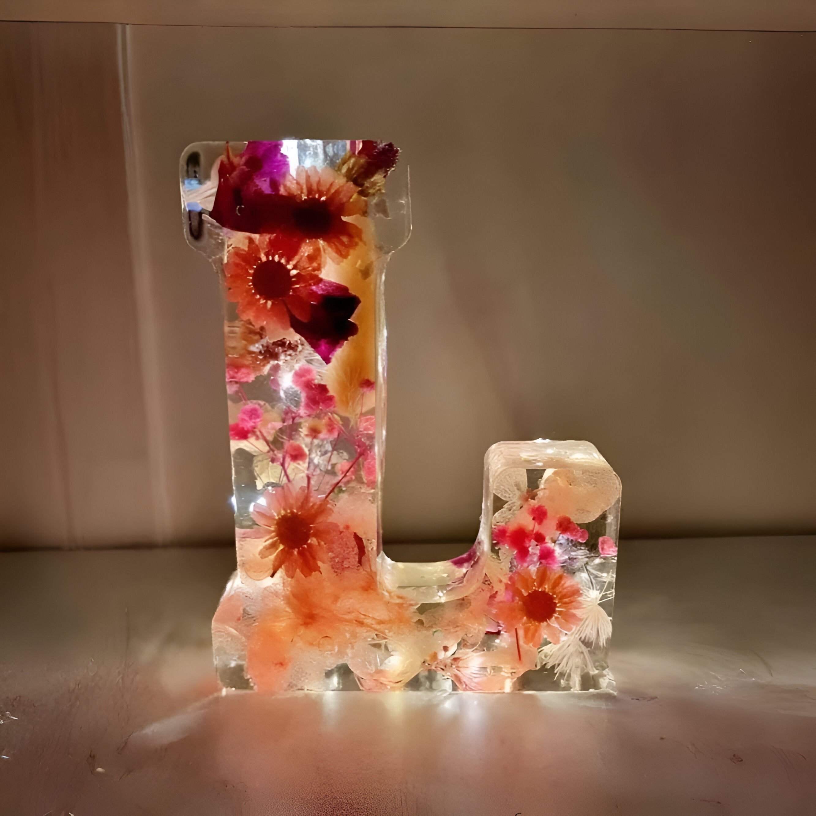 Custom Floral LED Letter Lamp for Cozy Spaces