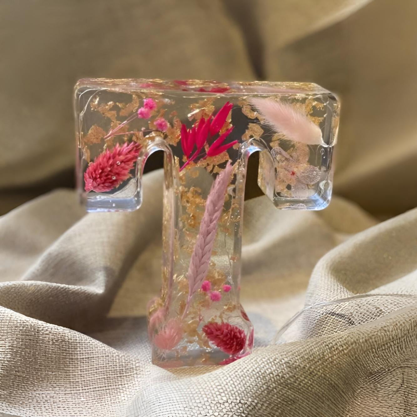 Custom Floral LED Letter Lamp for Cozy Spaces