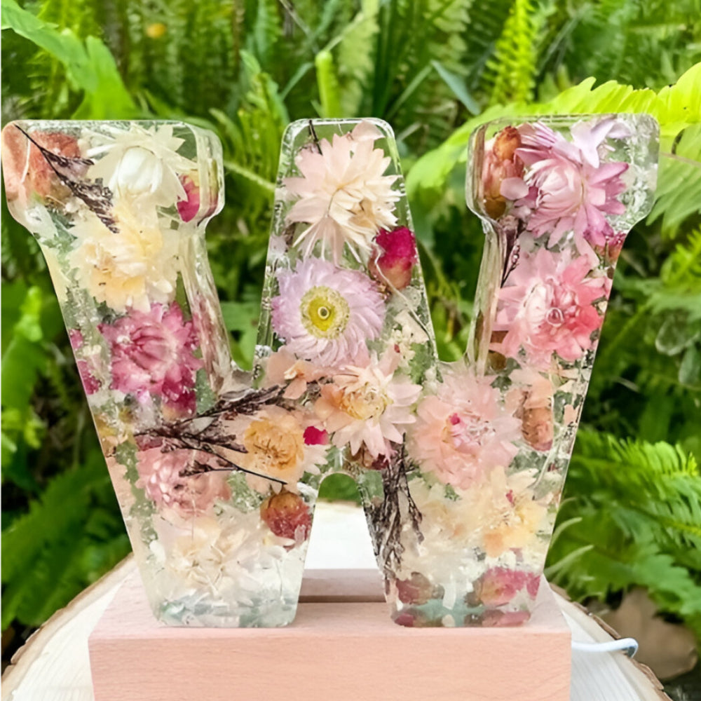 Custom Floral LED Letter Lamp for Cozy Spaces