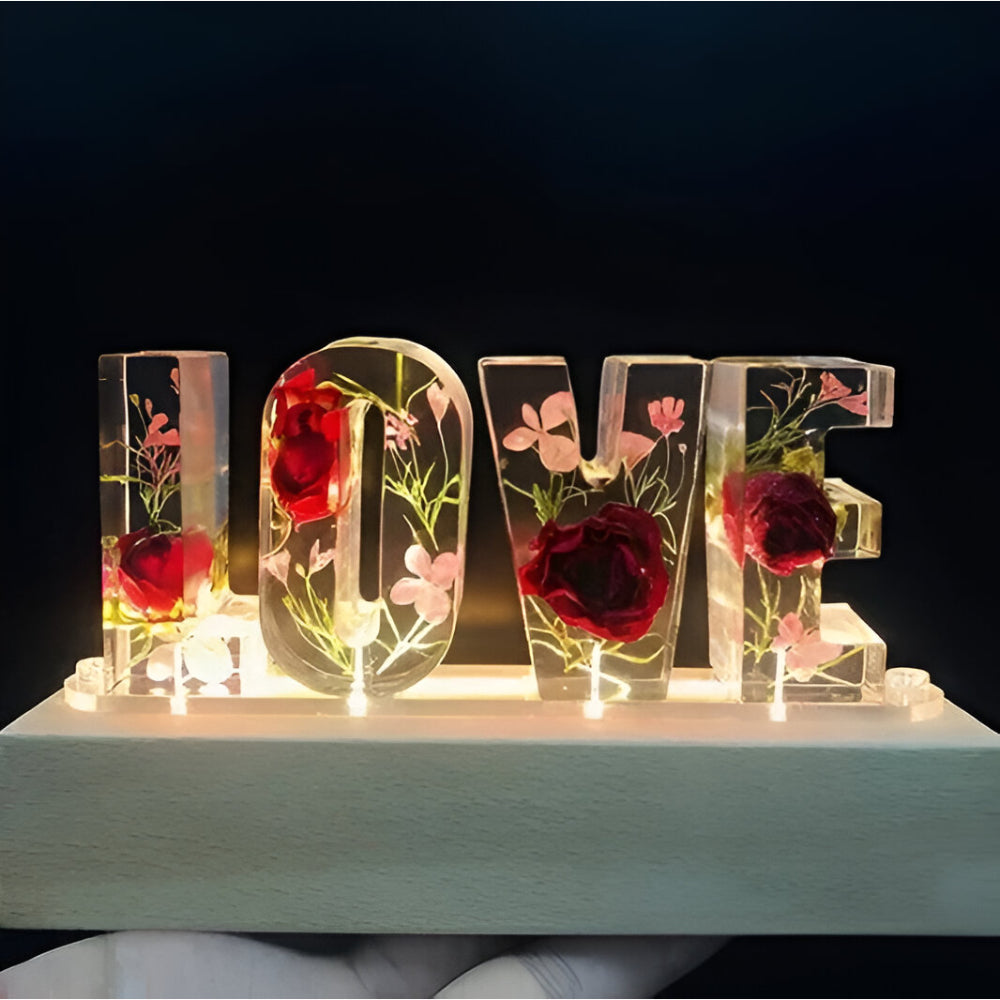 Custom Floral LED Letter Lamp for Cozy Spaces
