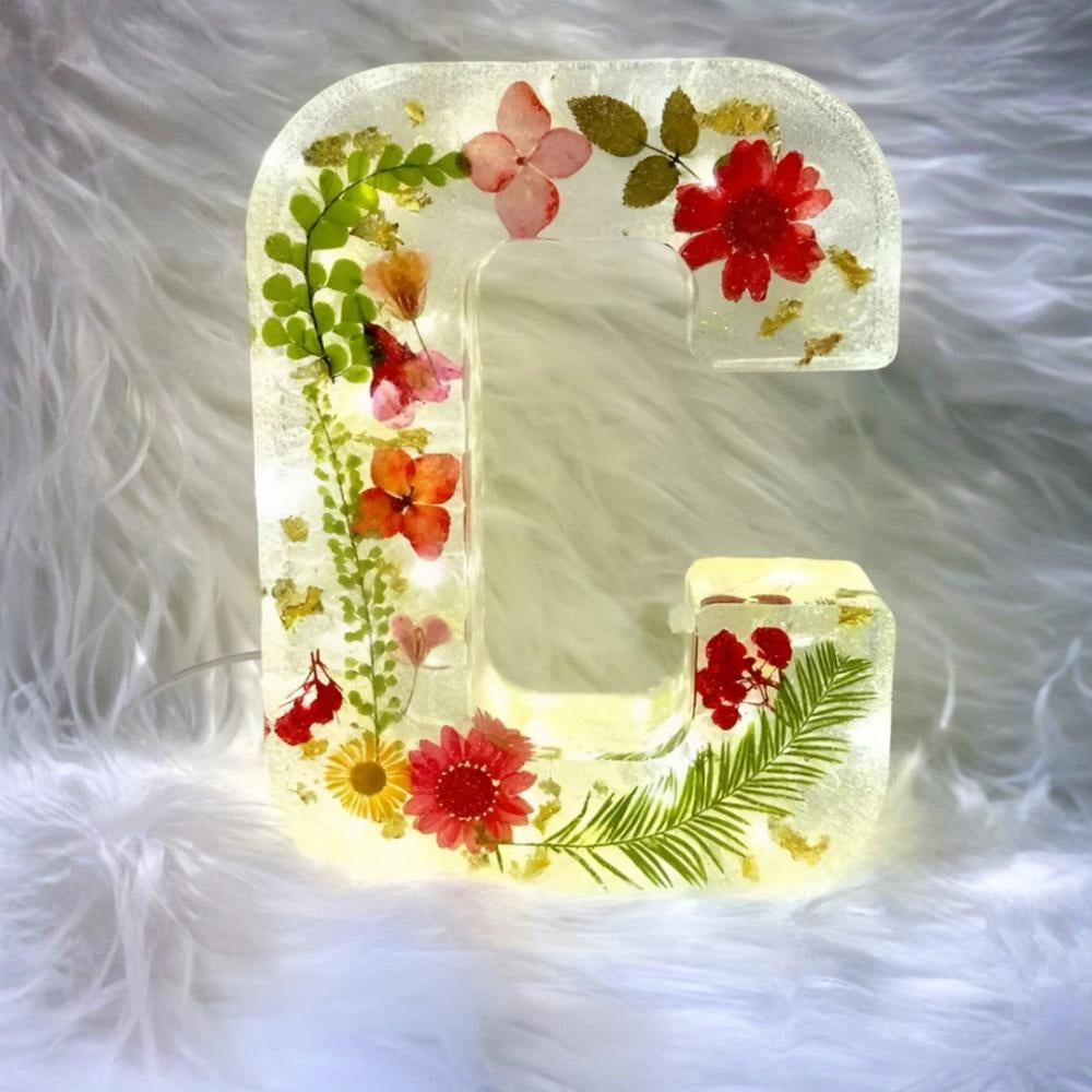 Custom Floral LED Letter Lamp for Cozy Spaces