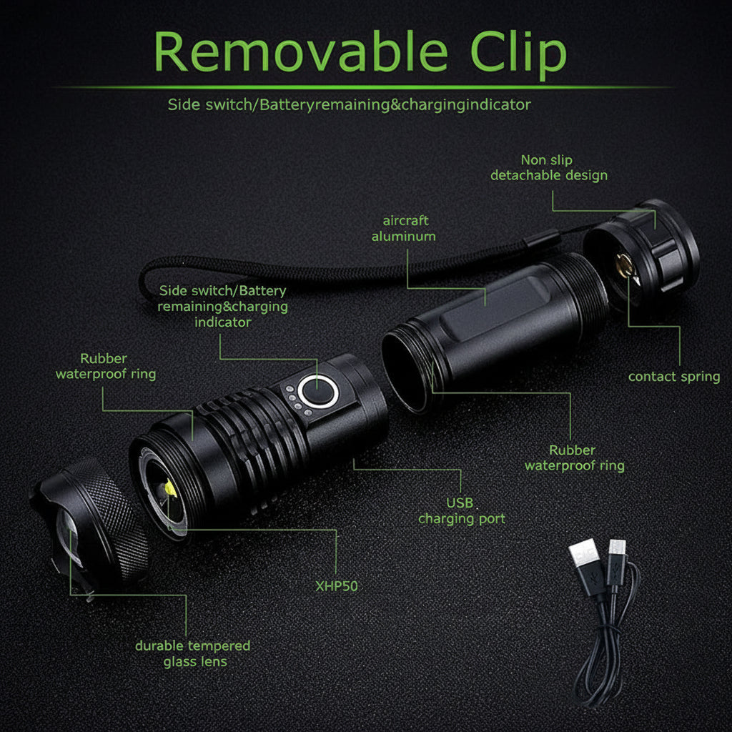 PowerBeam Rechargeable Tactical LED Flashlight