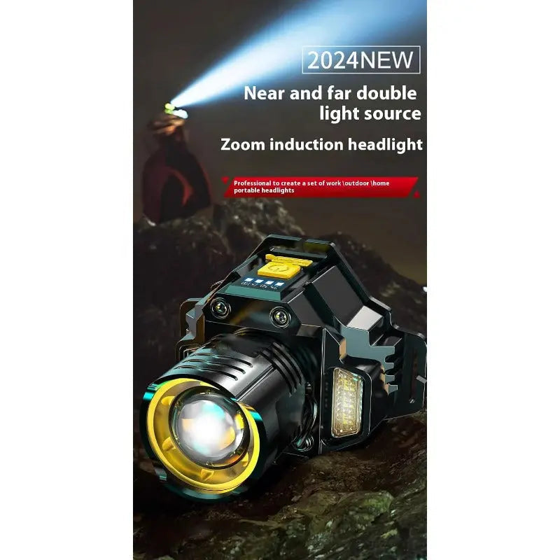 Versatile Rechargeable Headlamp with Adjustable Zoom Feature