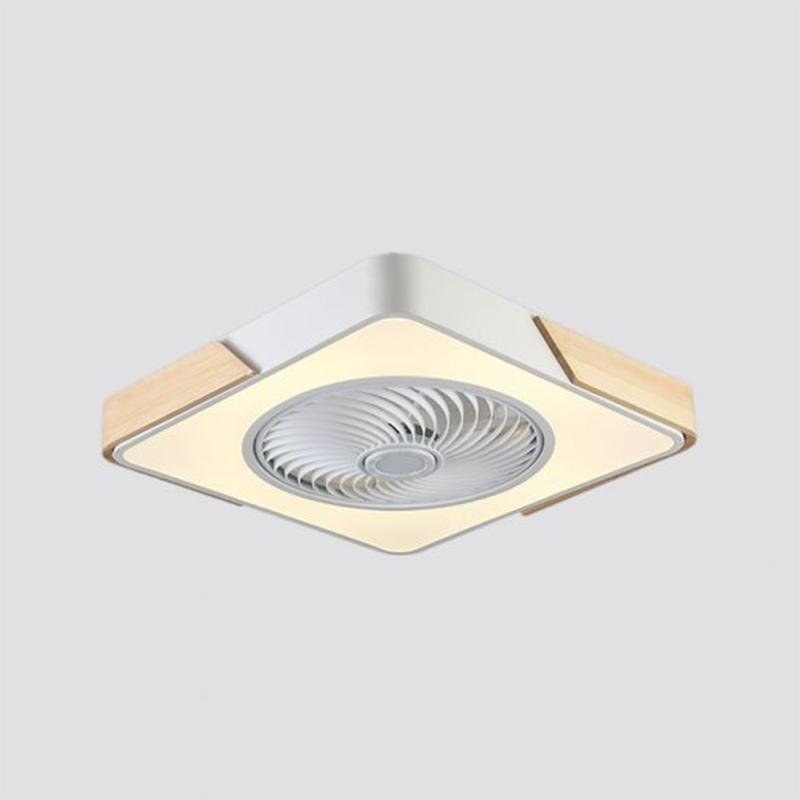 21'' Bladeless LED Round Square Flush Mount Ceiling Fan Lights by Taavita