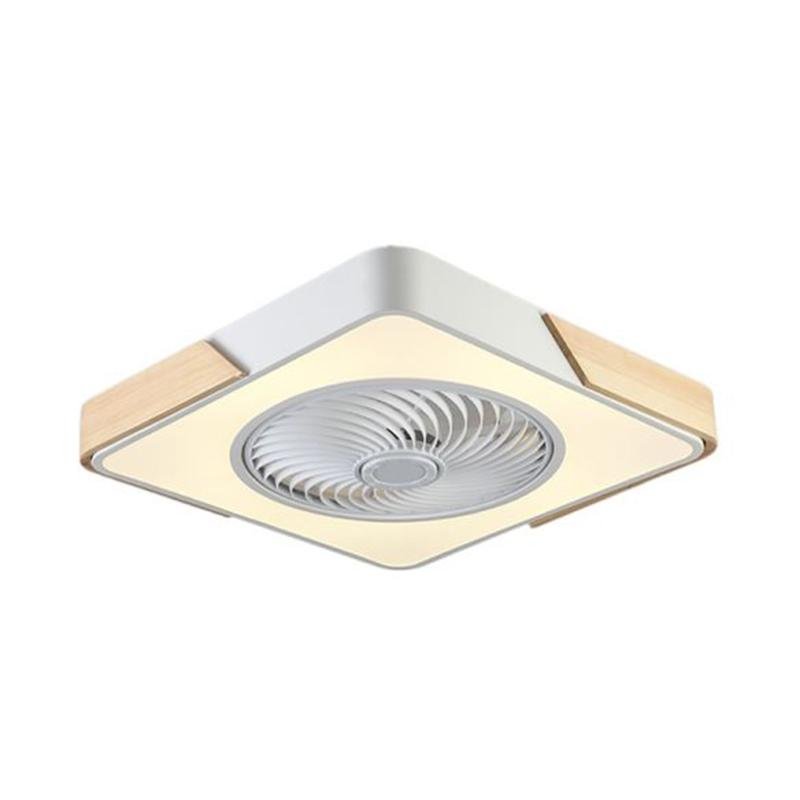 21'' Bladeless LED Round Square Flush Mount Ceiling Fan Lights by Taavita