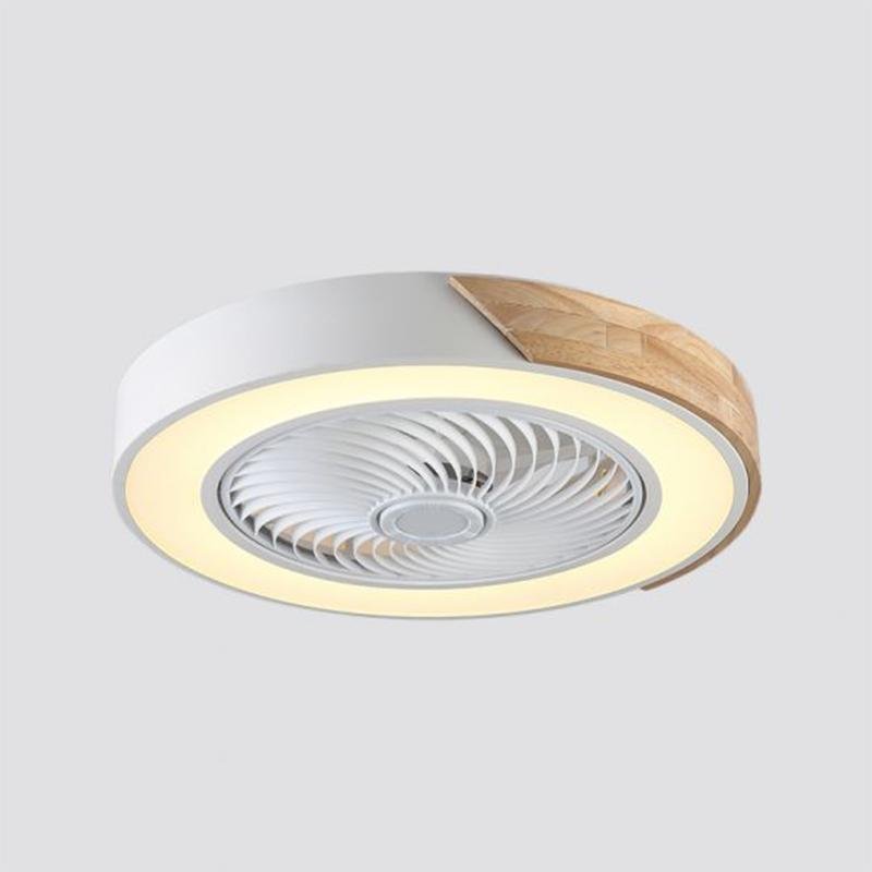 21'' Bladeless LED Round Square Flush Mount Ceiling Fan Lights by Taavita