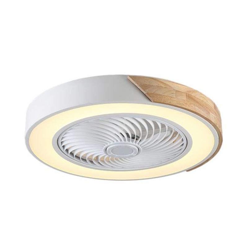 21'' Bladeless LED Round Square Flush Mount Ceiling Fan Lights by Taavita