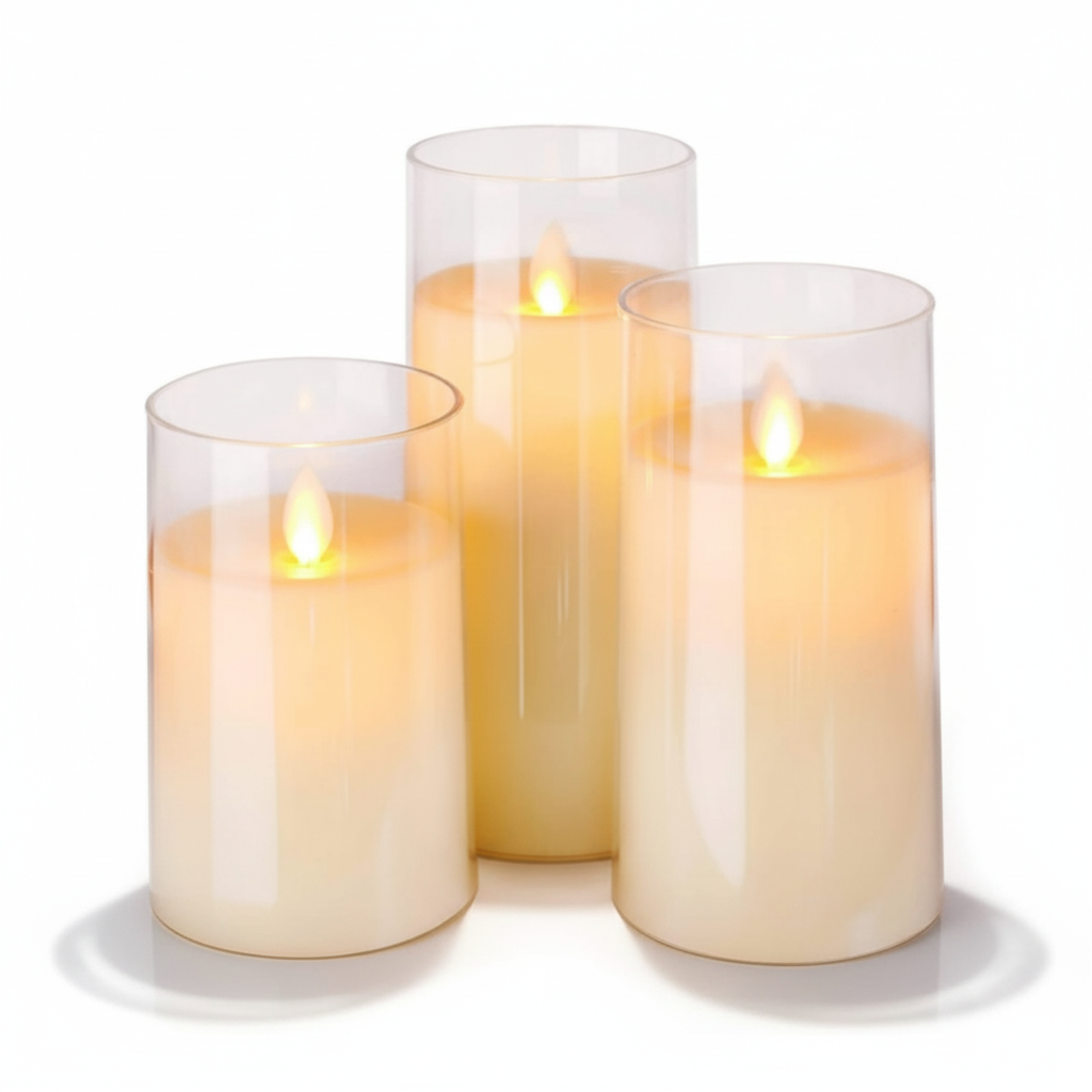 Battery-Operated LED Candles with Remote Control - Warm White Set