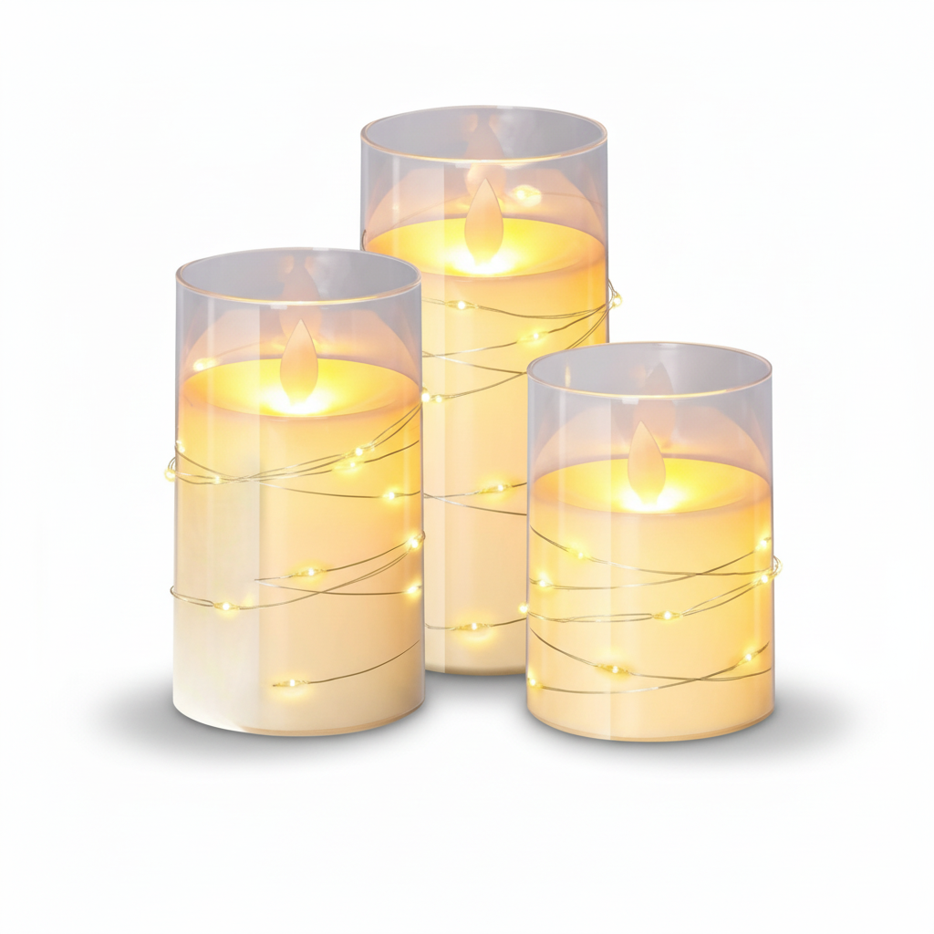 Battery-Operated LED Candles with Remote Control - Warm White Set