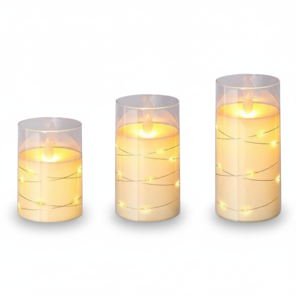 Battery-Operated LED Candles with Remote Control - Warm White Set