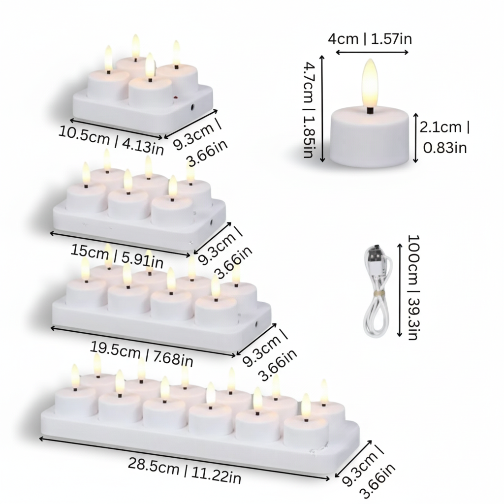 Rechargeable LED Candle Collection with Remote Control Timer
