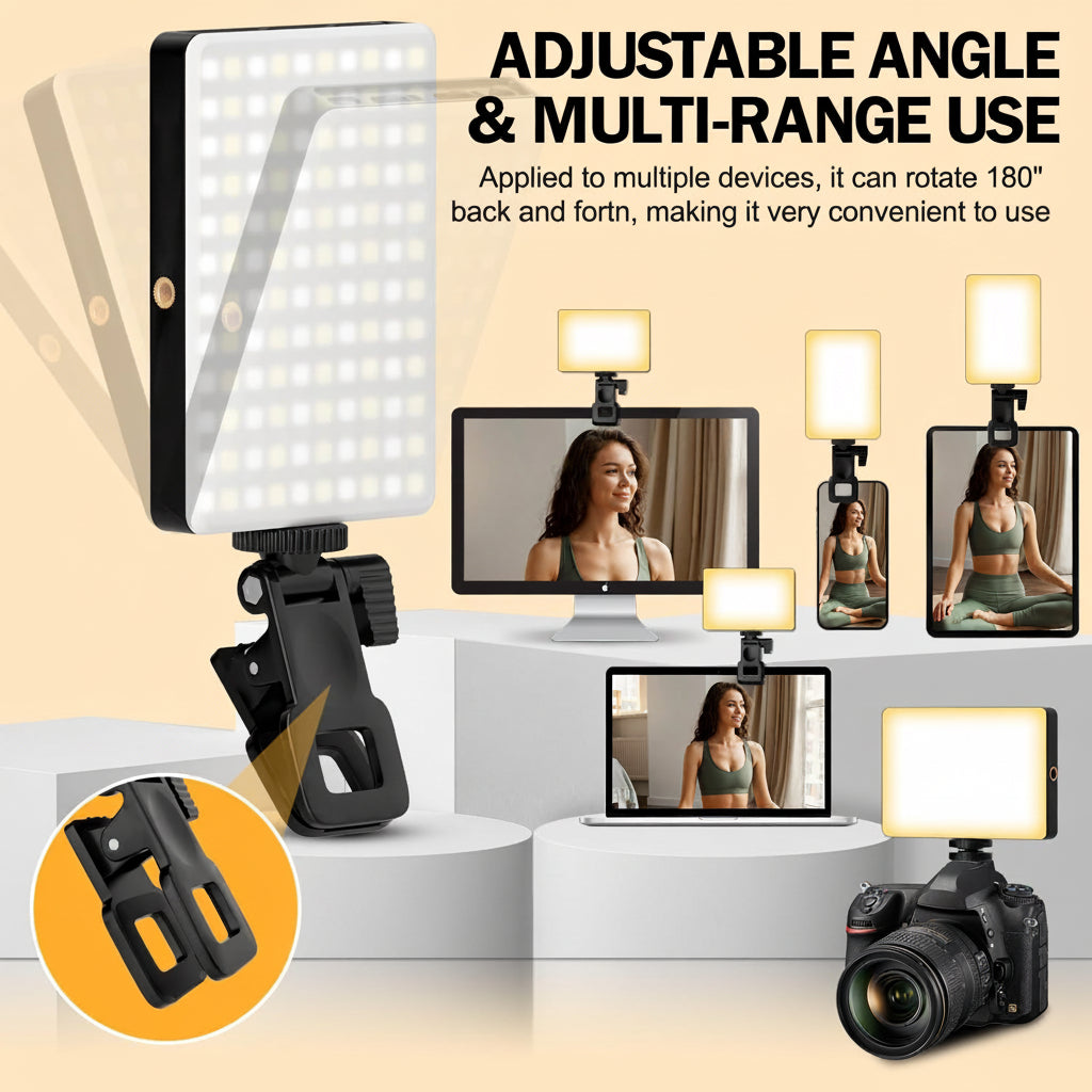 Portable LED Selfie Light with Adjustable Brightness & Color