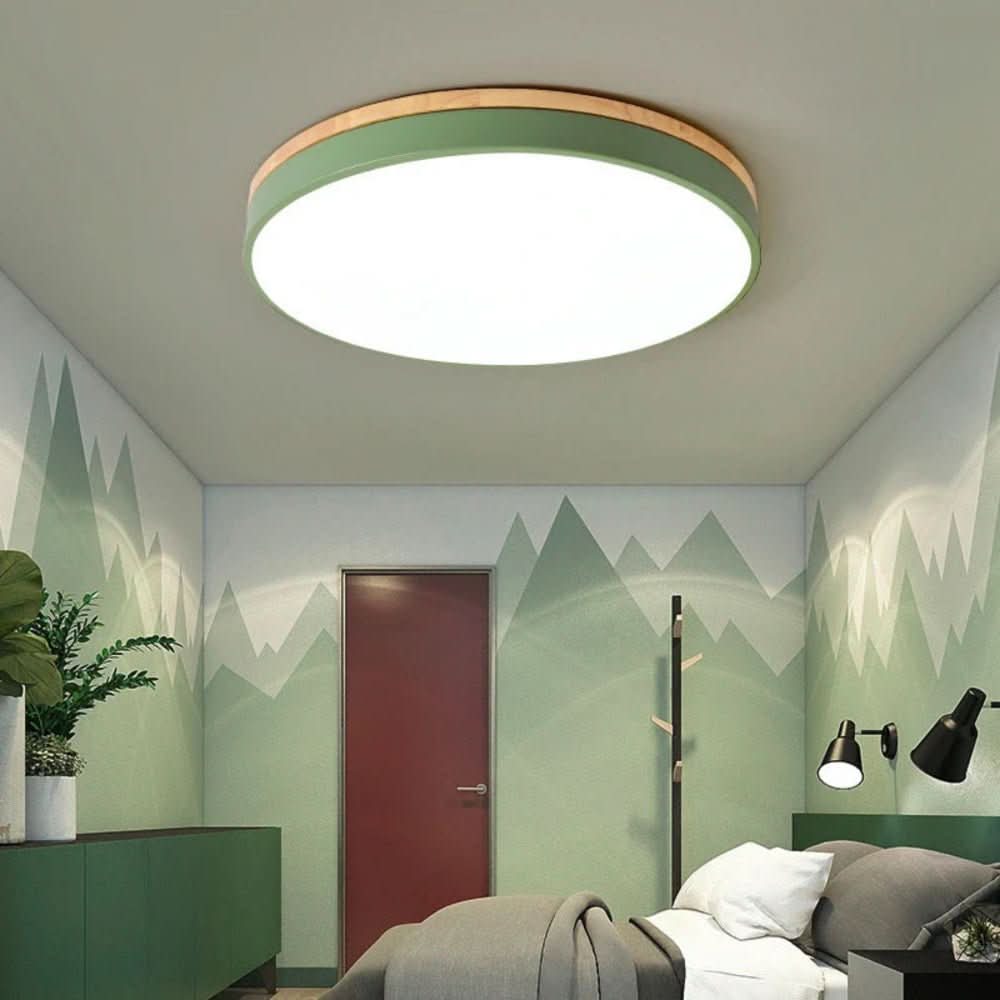 NaturalGlow Ceiling Light Fixture with Wood Accents