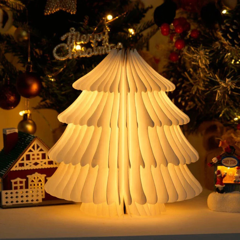 Adjustable Battery-Powered Paper Lamp - Stylish Ambient Light