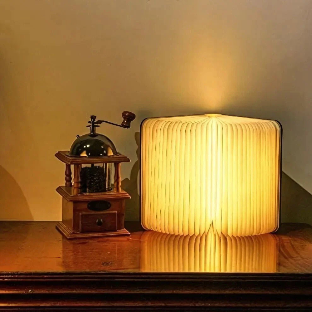 Adjustable Battery-Powered Paper Lamp - Stylish Ambient Light