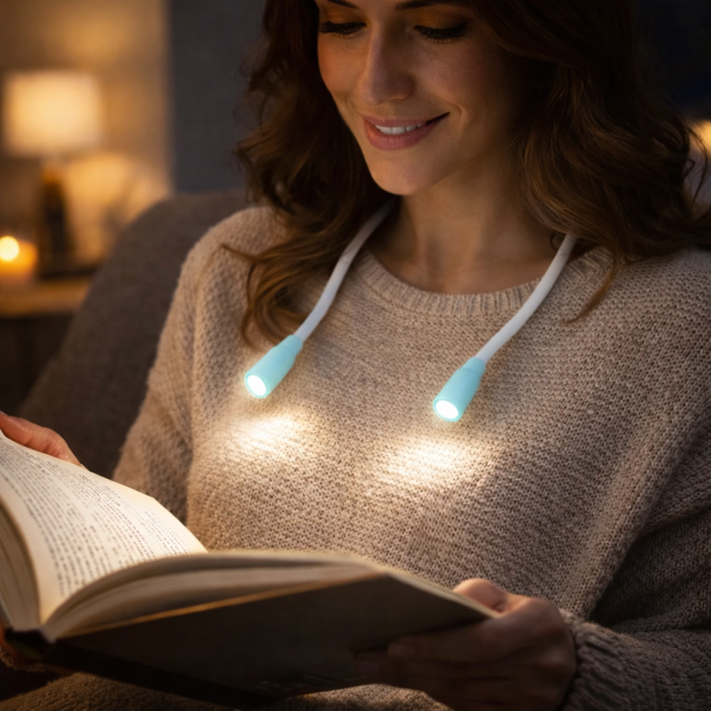 Rechargeable Hands-Free LED Neck Lamp for Reading & More