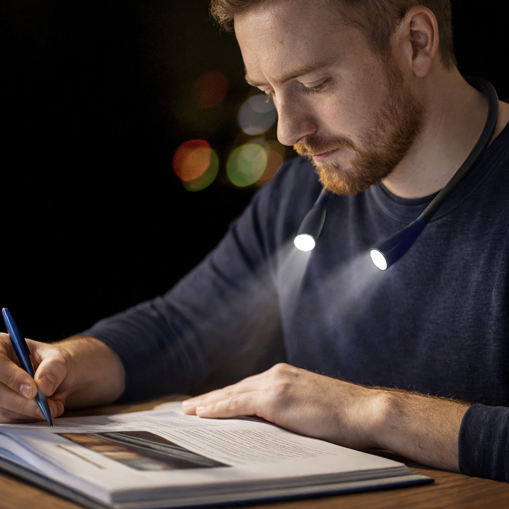Rechargeable Hands-Free LED Neck Lamp for Reading & More