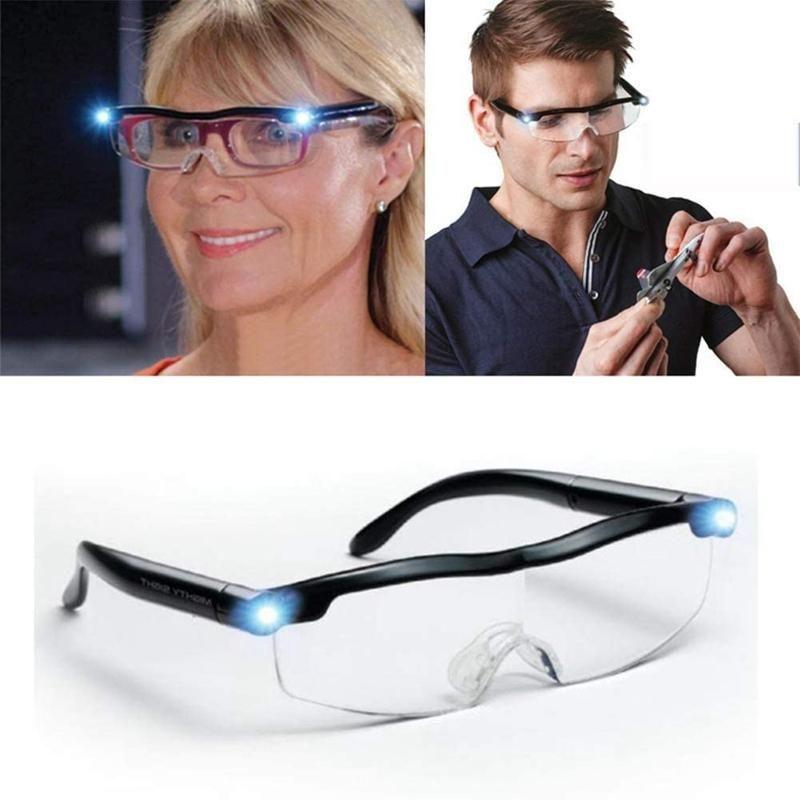 Hands-Free LED Reading Magnifier Glasses with Adjustable Lighting