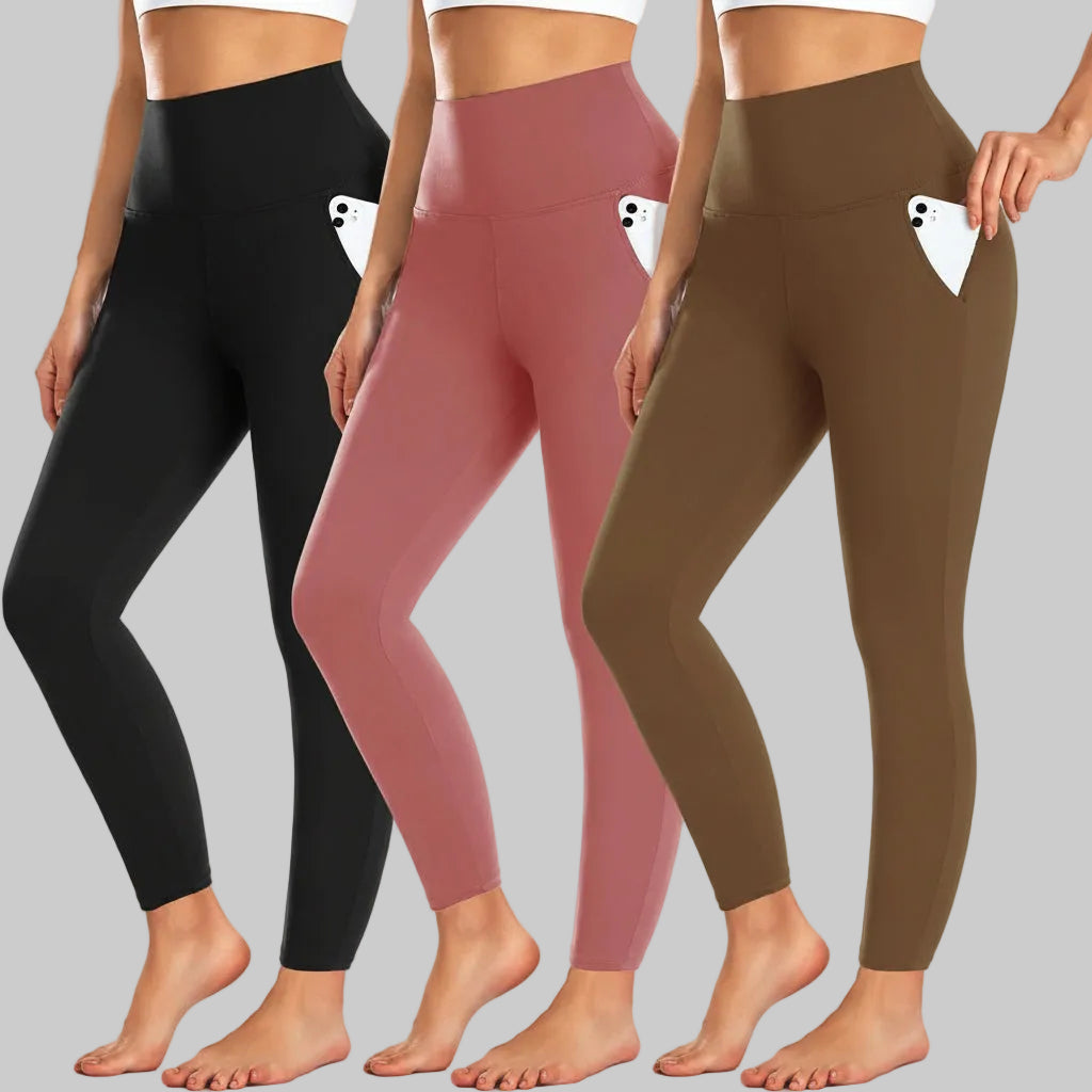 Essential High Rise Leggings with Convenient Pockets