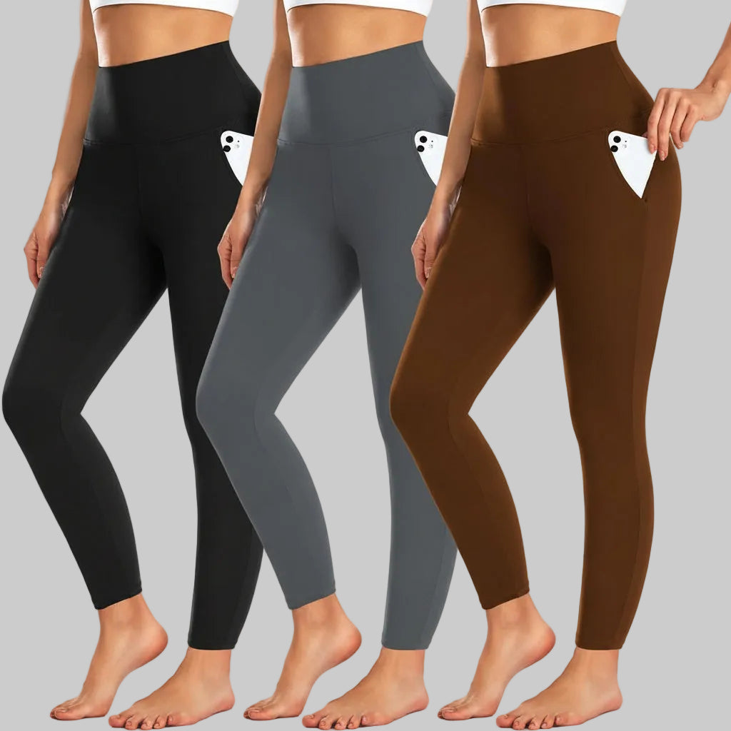 Essential High Rise Leggings with Convenient Pockets
