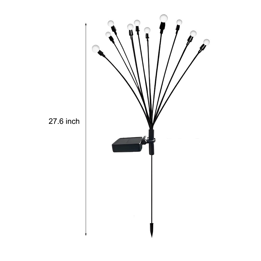 2pcs 10 LED Taavita Waterproof Solar Powered Fireflies Lawn Lights