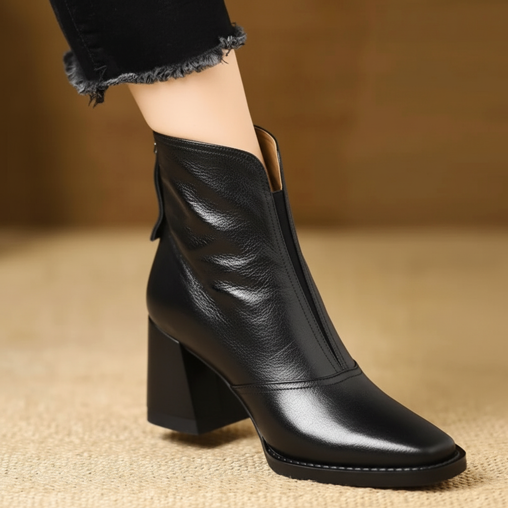 Chic Mid-Heel Ankle Boots with Convenient Zipper for Daily Wear