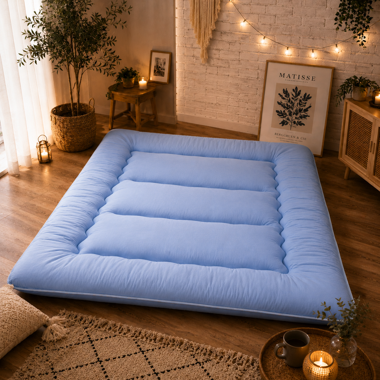 Foldable Tatami Mattress Pad, 4-Inch Thick Floor Bed for Adults & Kids