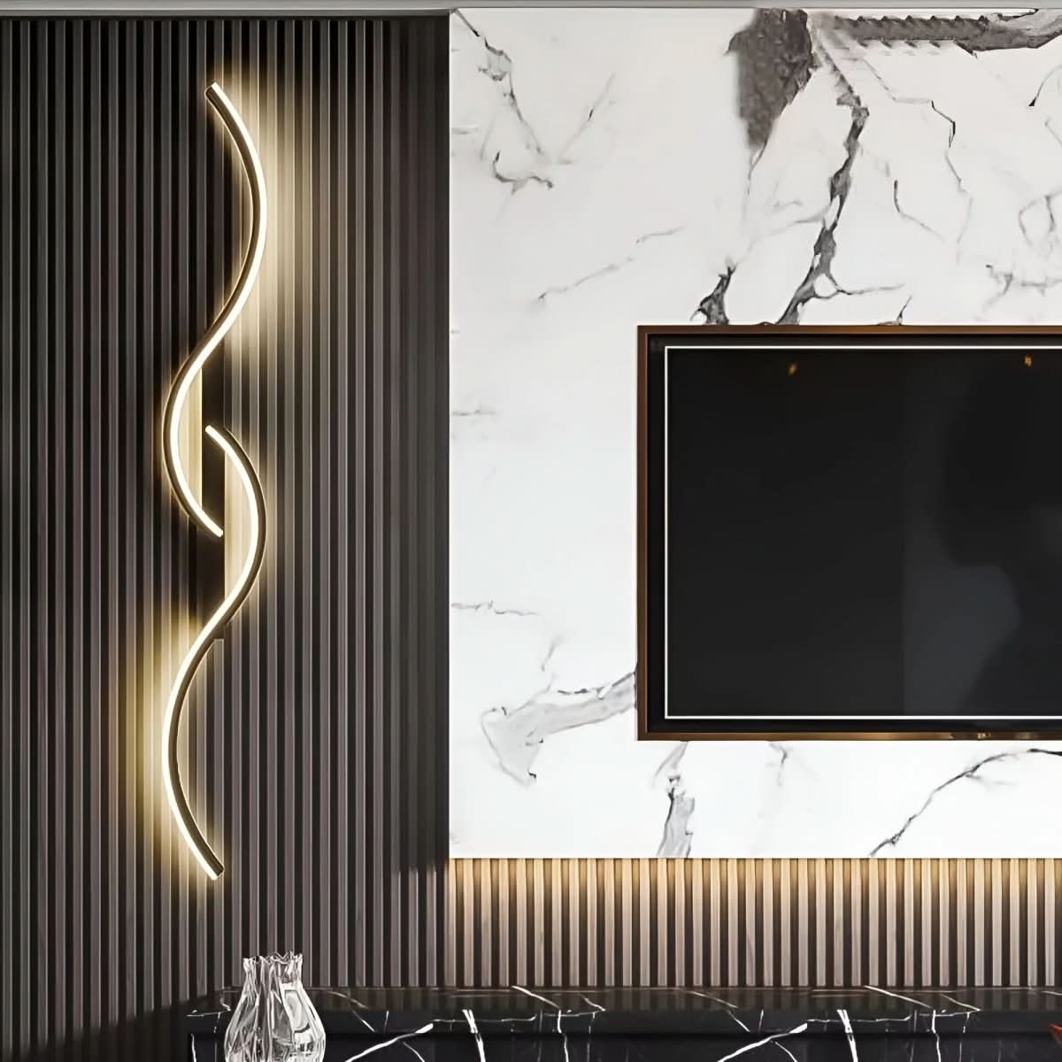 ElegantWave Curved LED Wall Fixture for Contemporary Spaces