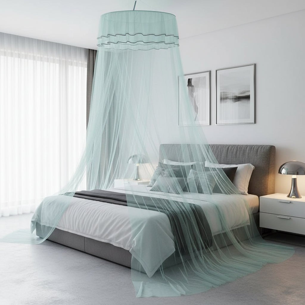 Enchanted Canopy Mosquito Net with Glowing Butterfly Accents