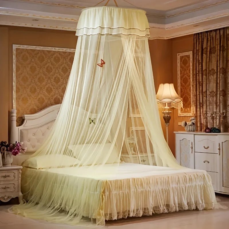 Enchanted Canopy Mosquito Net with Glowing Butterfly Accents