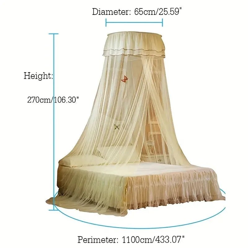 Enchanted Canopy Mosquito Net with Glowing Butterfly Accents