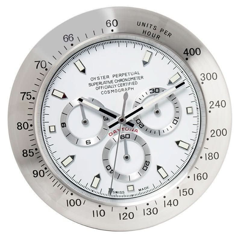 RadiantTime Stainless Steel Wall Clock with Glow-in-the-Dark Hands