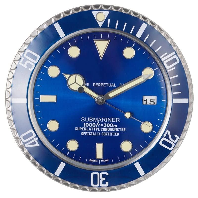 RadiantTime Stainless Steel Wall Clock with Glow-in-the-Dark Hands