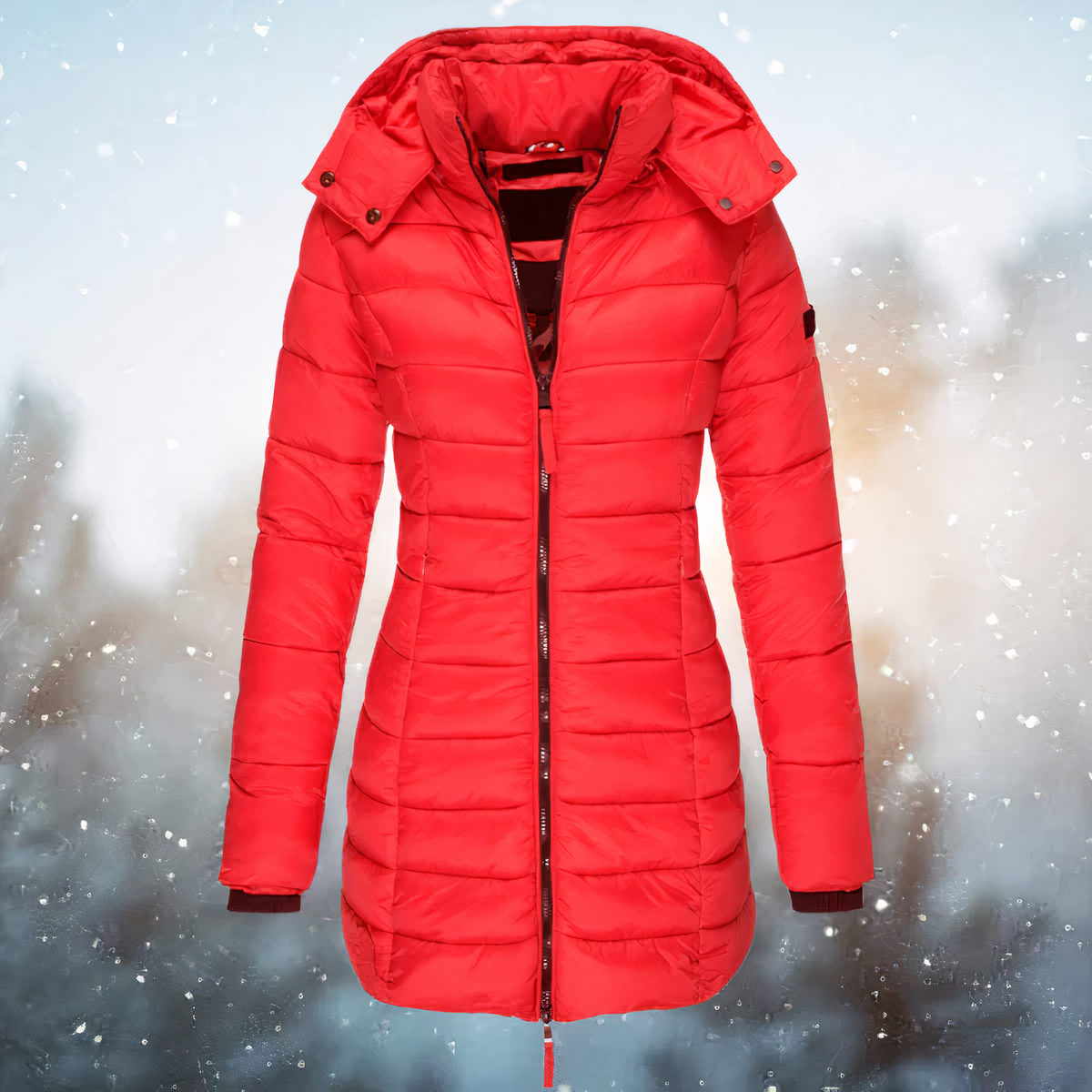 Women’s Hooded Winter Coat | Mid-Length Insulated Parka | Quilted Design & Multiple Pockets | Weather Protection