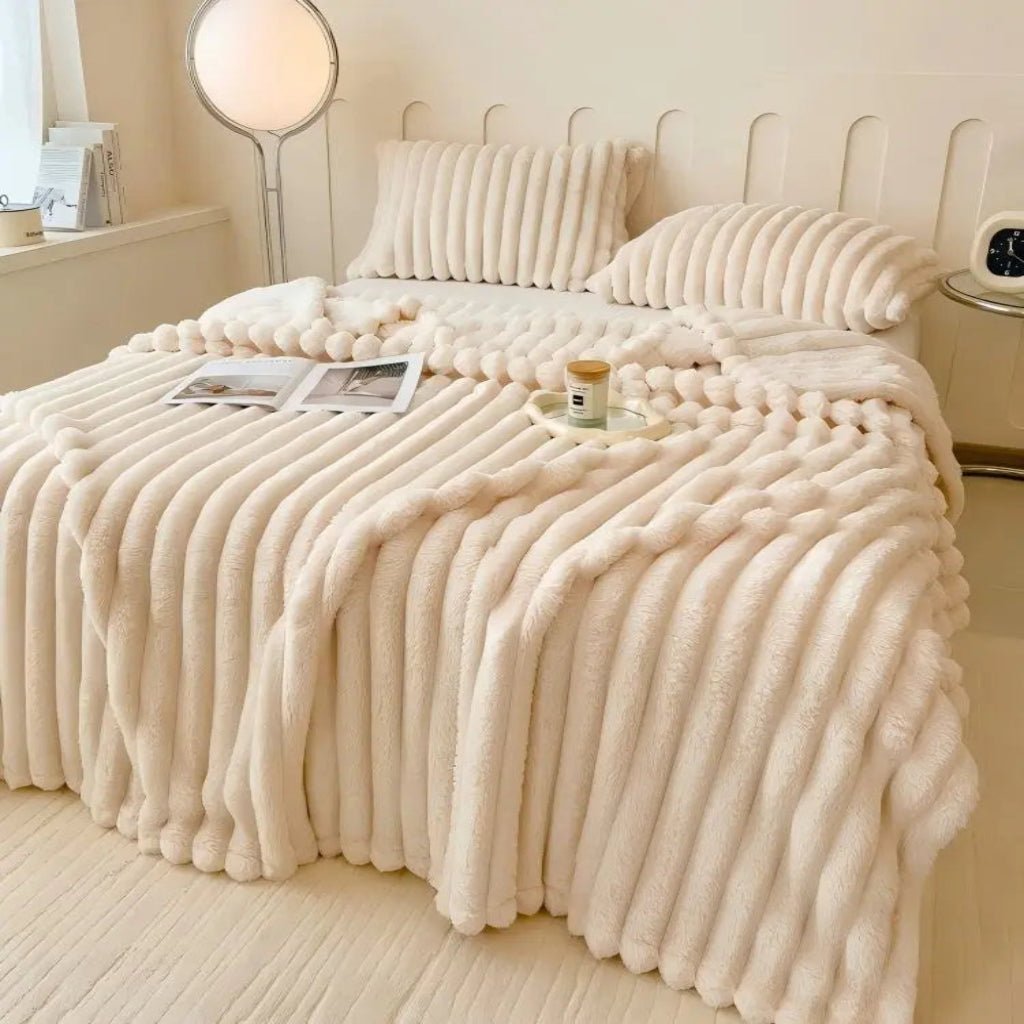 SnuggleSoft Plush Faux Fur Throw Blanket for Home & Travel